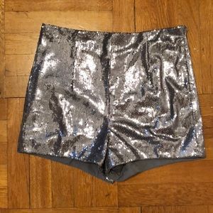 Forever 21 Pewter Sequin Shorts